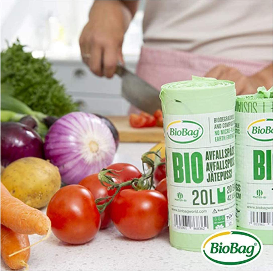 Compostable bags for kitchen bins